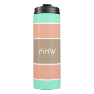 Stripes Pattern custom monogram tumbler