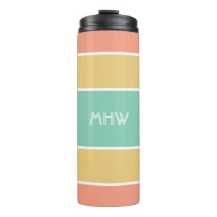 Stripes Pattern custom monogram tumbler