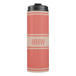 Stripes Pattern custom monogram tumbler