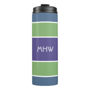 Stripes Pattern custom monogram tumbler