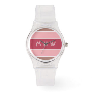 Stripes Pattern custom monogram watches