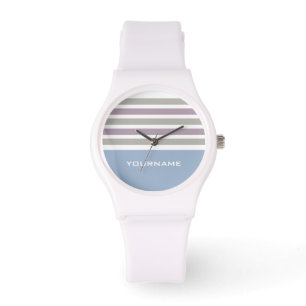 Stripes Pattern custom monogram watches
