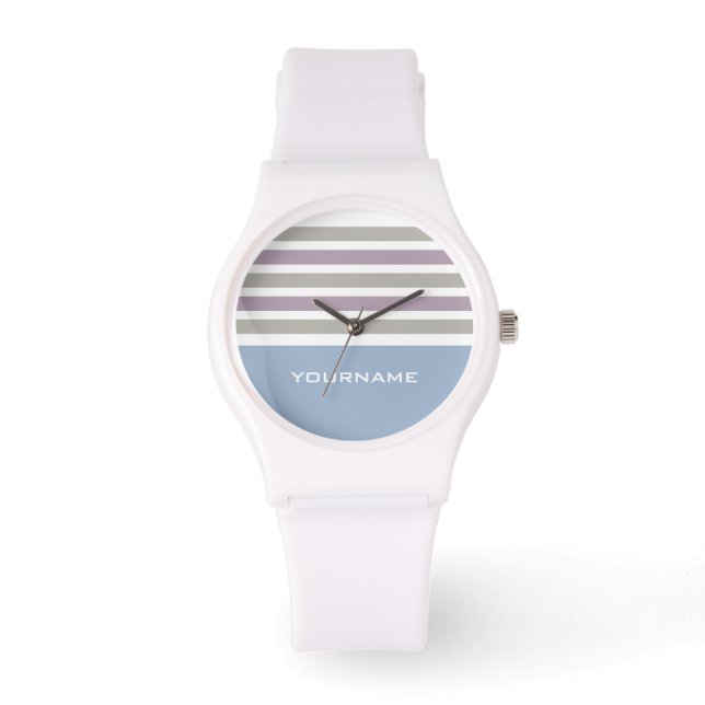 Stripes Pattern custom monogram watches (Front)
