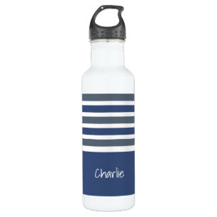 Stripes Pattern custom monogram water bottles