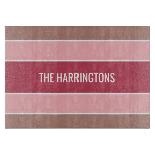 Stripes Pattern custom name cutting boards