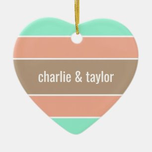 Stripes Pattern custom name ornament