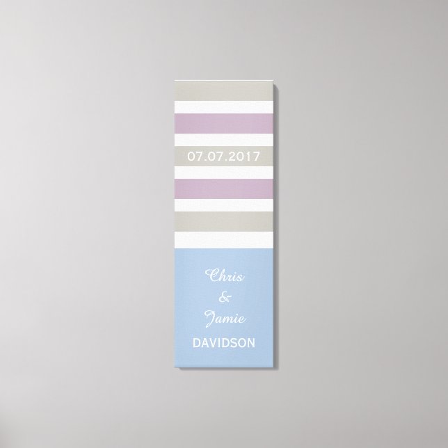 Stripes Pattern custom size & text wrapped canvas (Front)