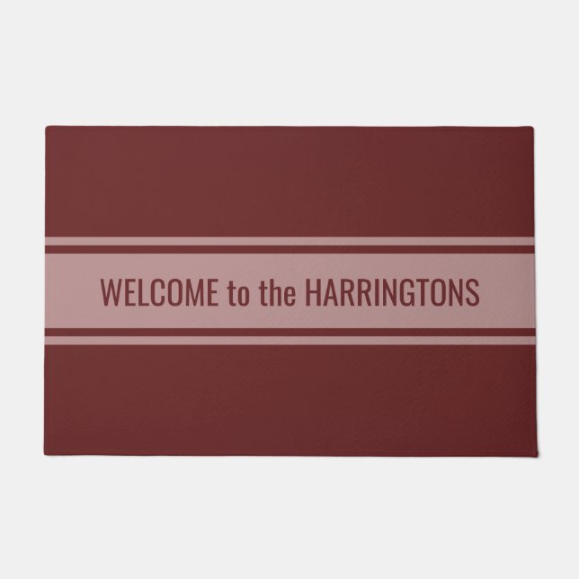 Stripes Pattern custom text doormat (Front)