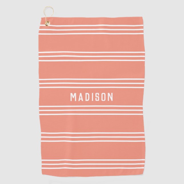 Stripes Pattern custom text golf towel (Front)