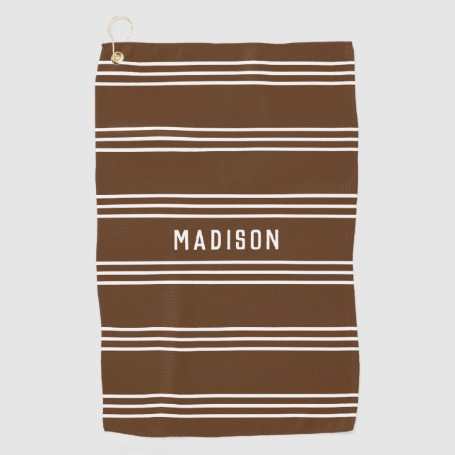 Stripes Pattern custom text golf towel (Front)