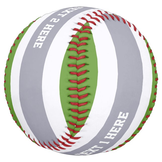 Stripes Pattern custom text softball (Angled)