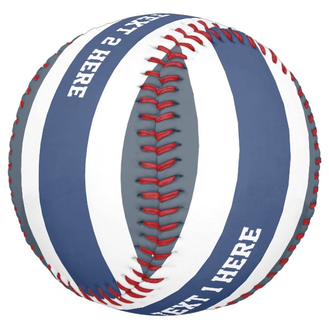 Stripes Pattern custom text softball (Angled)