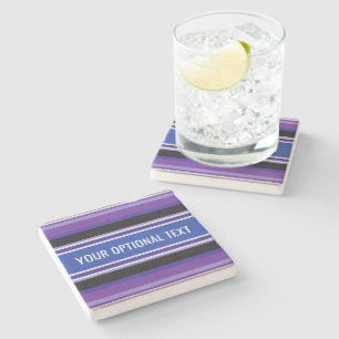 Stripes Pattern custom text stone coasters