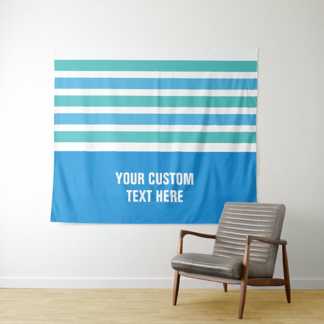 Stripes pattern custom text tapestries (In Situ (Horizontal))