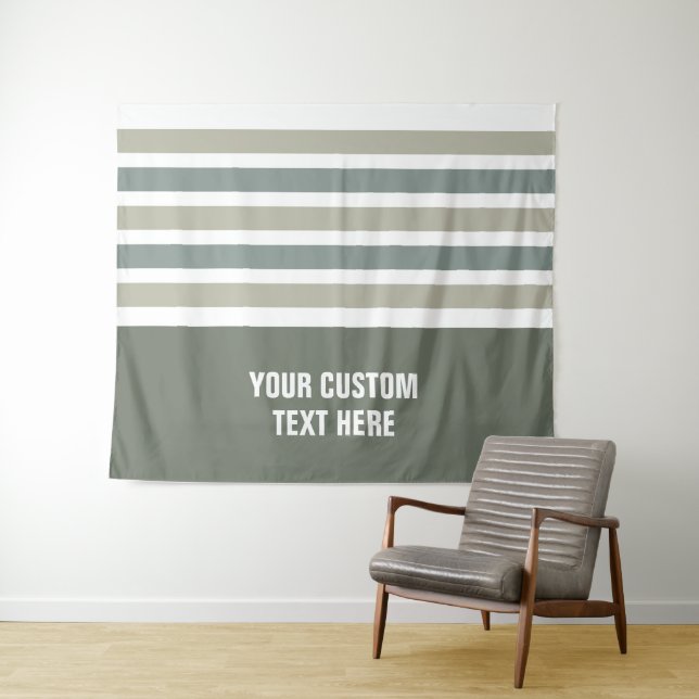 Stripes pattern custom text tapestries (In Situ (Horizontal))