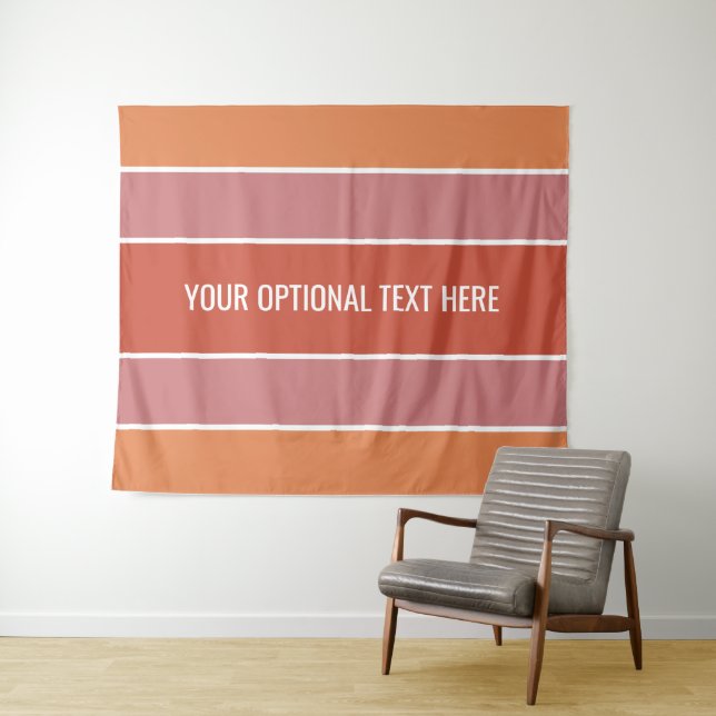 Stripes pattern custom text tapestries (In Situ (Horizontal))
