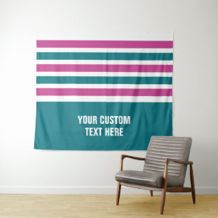 Stripes pattern custom text tapestries
