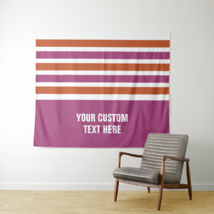 Stripes pattern custom text tapestries