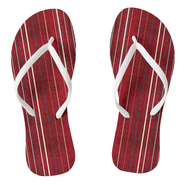 Stripes Pattern  Flip Flops (Footbed)
