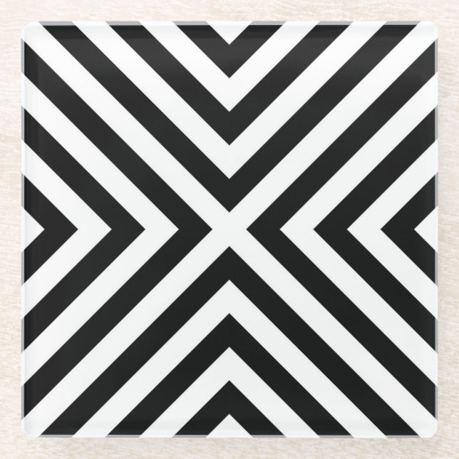 Stripes Pattern Glass Coaster (Front)