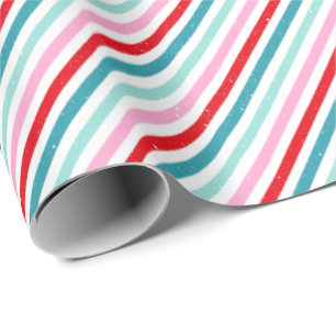 Stripes Pattern Holiday Gift Wrapping Paper