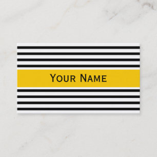 Stripes Pattern narrow black + your backg. & text Business Card