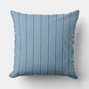 Stripes pattern two tone blue cream throw pillow