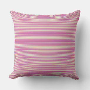 Stripes pattern two tone pink cream throw pillow
