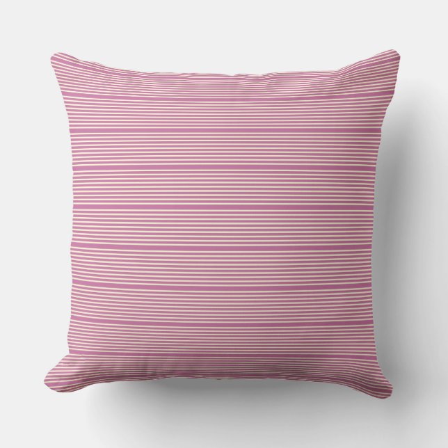 Stripes pattern two tone pink cream throw pillow (Front)