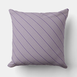 Stripes pattern two tone purple cream throw pillow