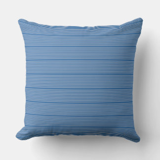 Stripes pattern two tones of blue throw pillow