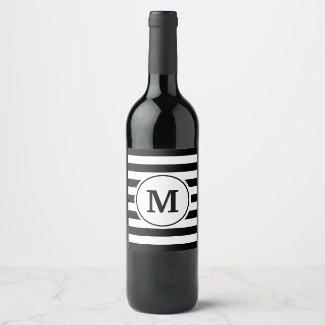 Stripes Pattern Wine Label (Front)