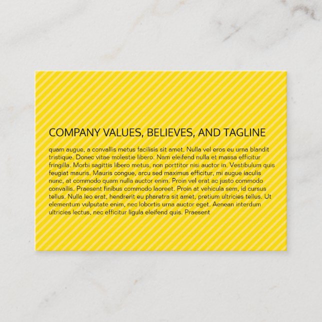 Stripes Pattern (Yellow) Business Card (Front)