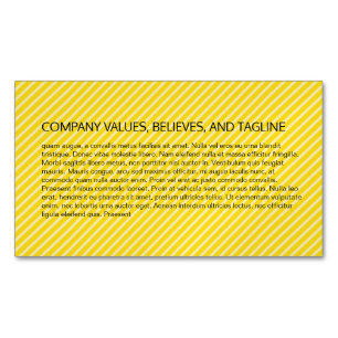 Stripes Pattern (Yellow) Magnetic Business Card