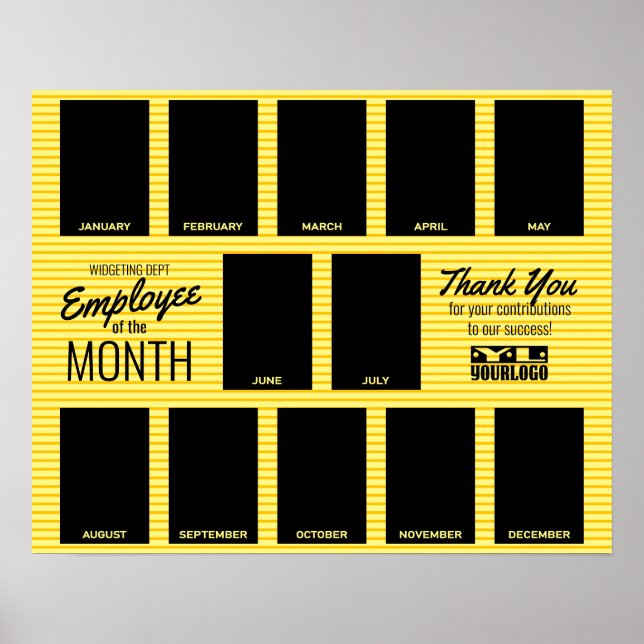 Stripes photo employee of the month recognition poster (Front)