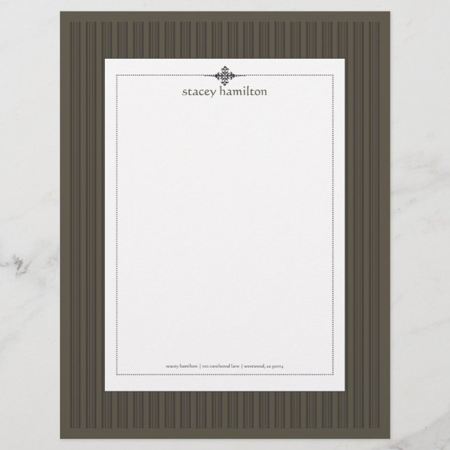 Stripes ~ pin strips + graphite background letterhead (Front)