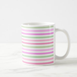 Stripes, pink, green coffee mug
