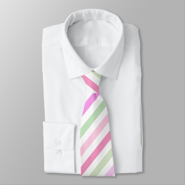 Stripes, pink, green tie (Tied)