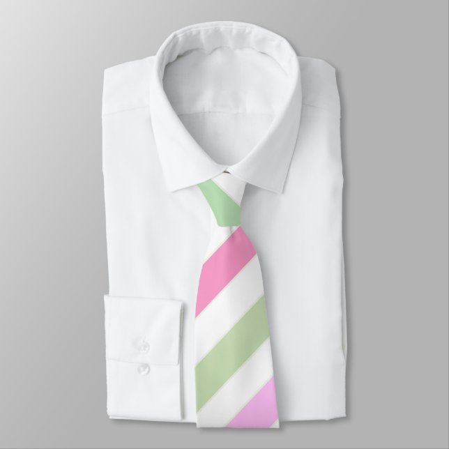 Stripes, pink, green tie (Tied)