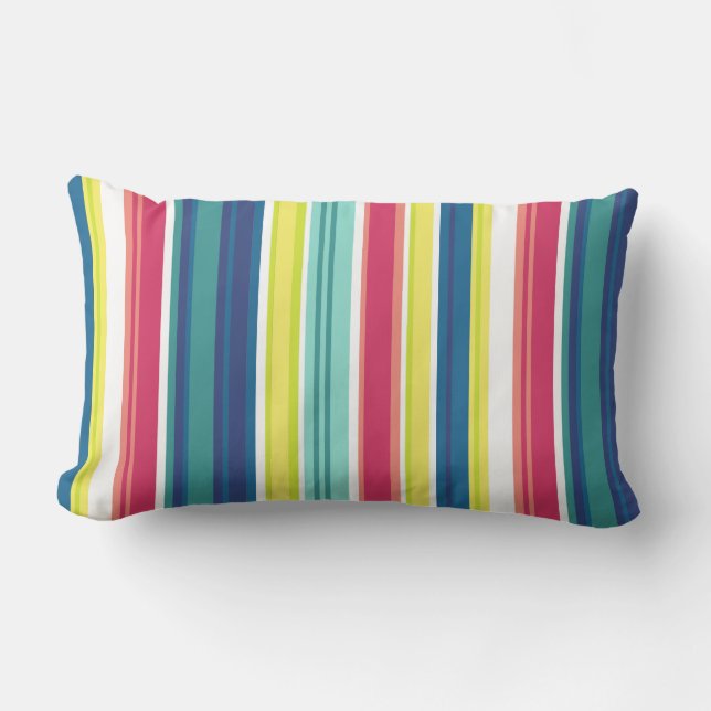 Stripes Pool Party Lumbar Pillow (Front)