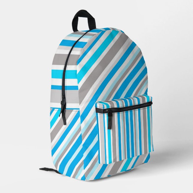 Stripes  printed backpack (Back Corner Left)