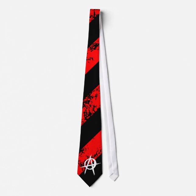 Stripes Punk / Anarchist cracked symbol Tie (Front)