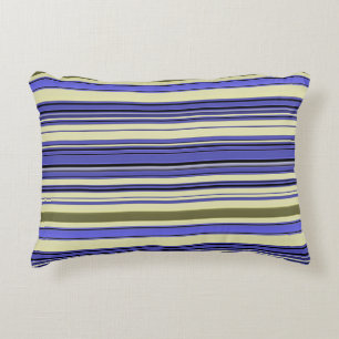 Stripes - Purple Blue Yellow Green Accent Pillow