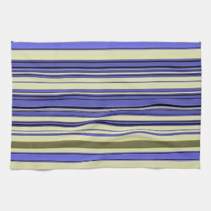Stripes - Purple Blue Yellow Green Kitchen Towel