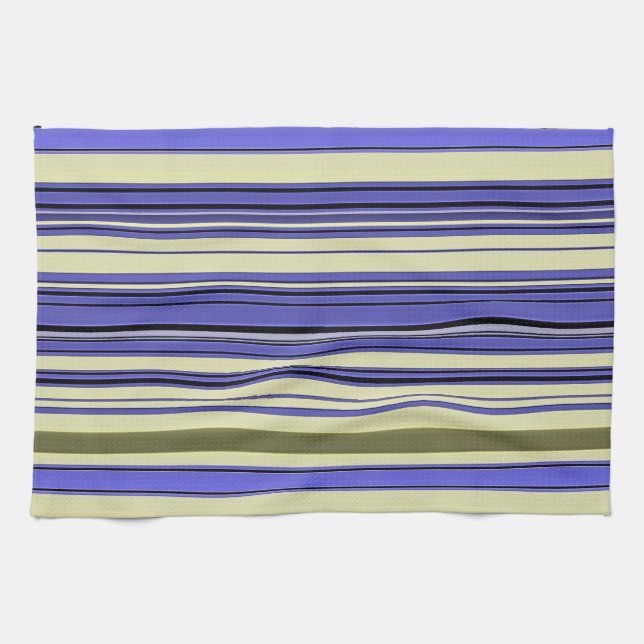 Stripes - Purple Blue Yellow Green Kitchen Towel (Horizontal)