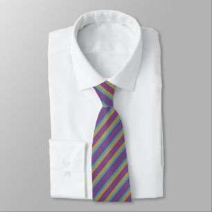 Stripes - Purple Blue Yellow Tie