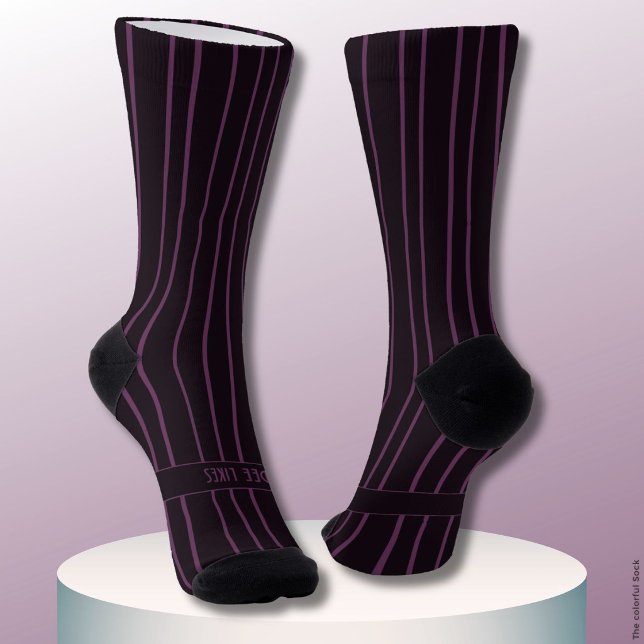 Stripes, purple on darkest red, true classic socks (Creator Uploaded)