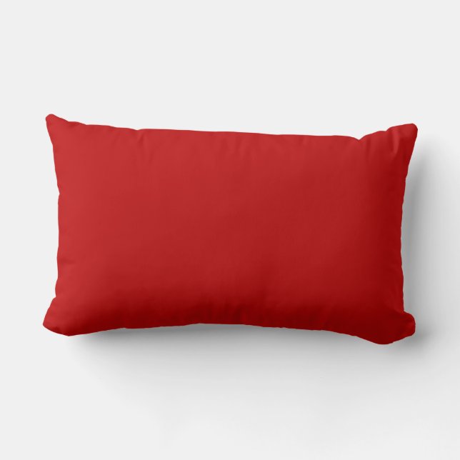 Stripes Red and White Reversable Solid  Lumbar Pillow (Back)