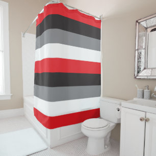 Stripes Red Black Gray White Pattern