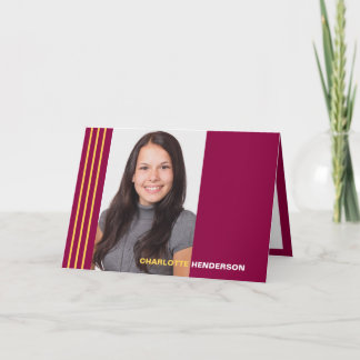Stripes red graduation multi photo announcement